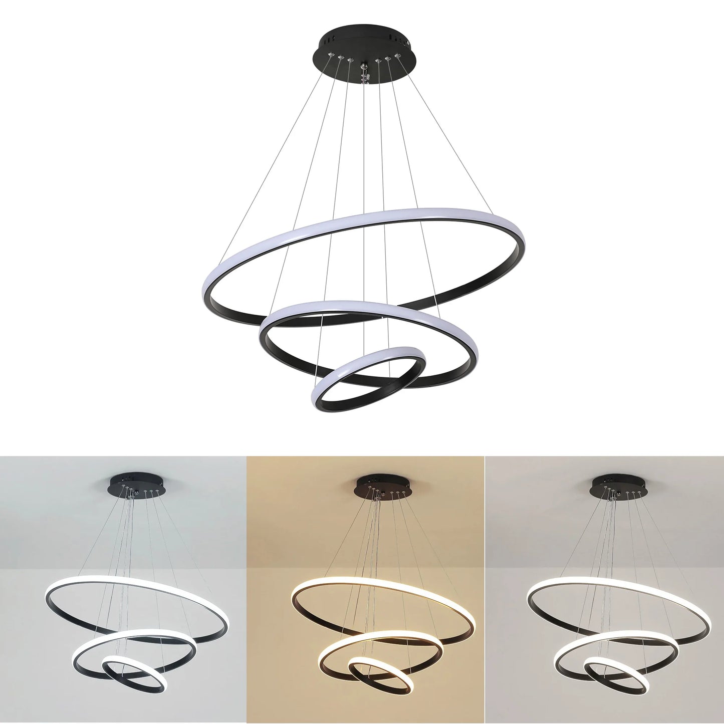 Ring Pendant Light 3 Ring Modern Hanging Lamp