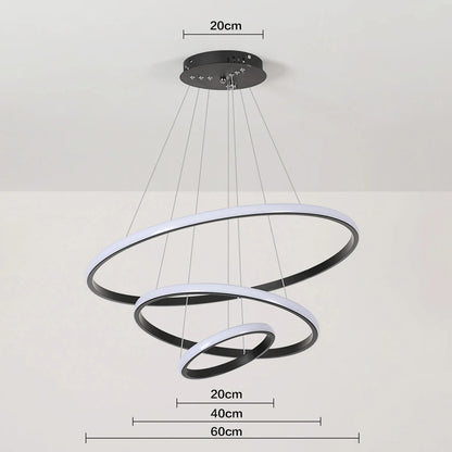 Ring Pendant Light 3 Ring Modern Hanging Lamp