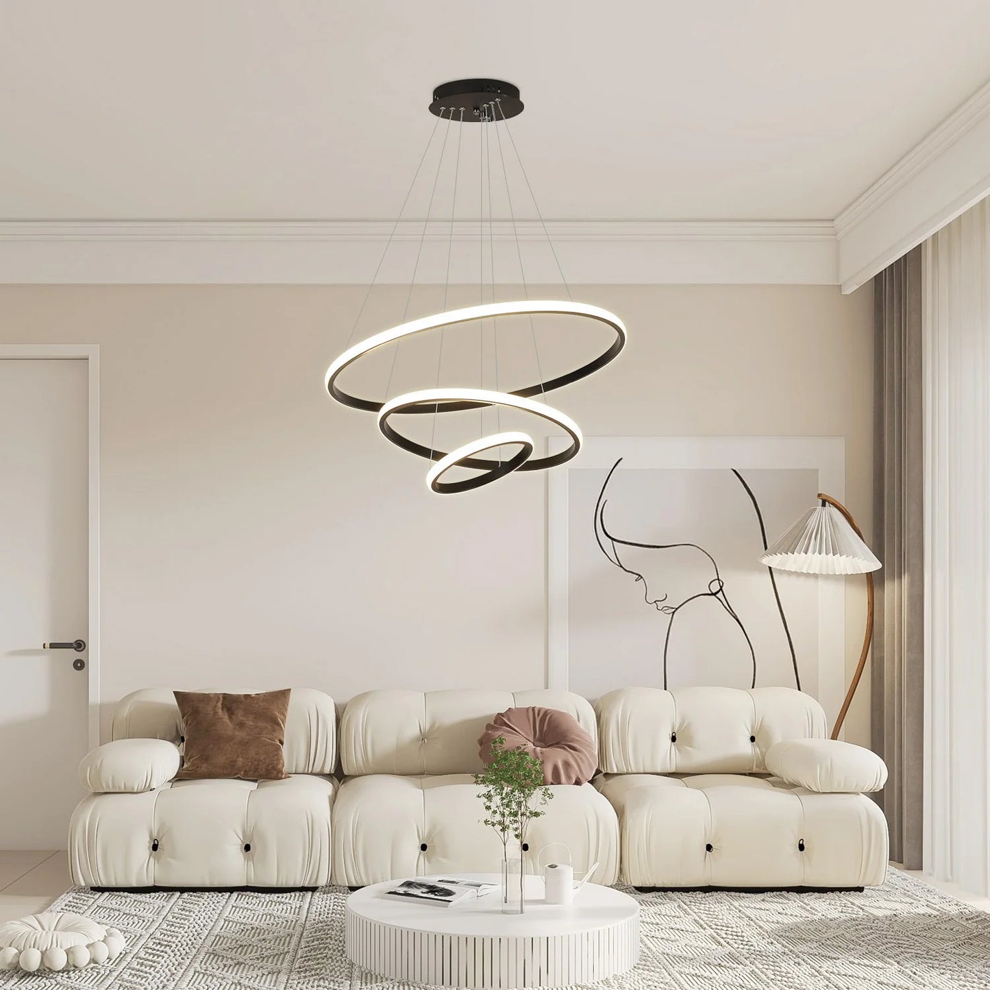 Ring Pendant Light 3 Ring Modern Hanging Lamp