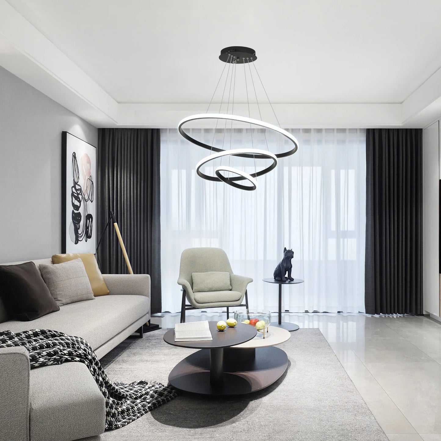 Ring Pendant Light 3 Ring Modern Hanging Lamp
