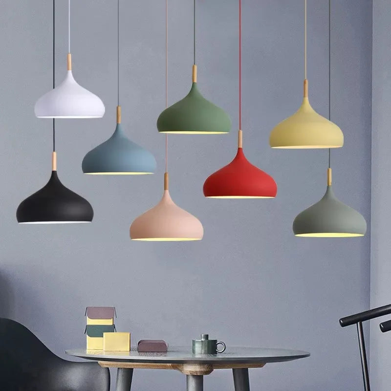 Modern Macaron Pendant Light LED Hanging Lamp