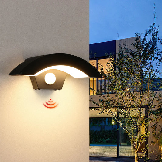Curved Frame Motion Sensor Wall Lamp
