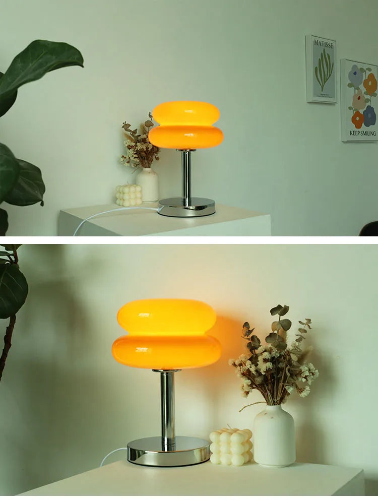 Glass Table Lamp Macaron LED Bedside Light
