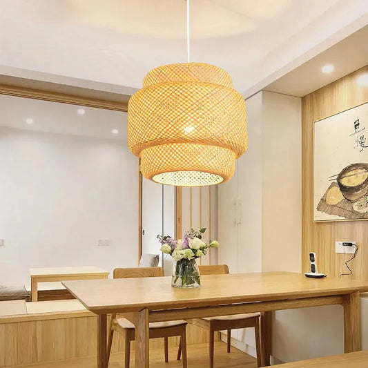 Bamboo Pendant Light Handwoven Hanging Lamp