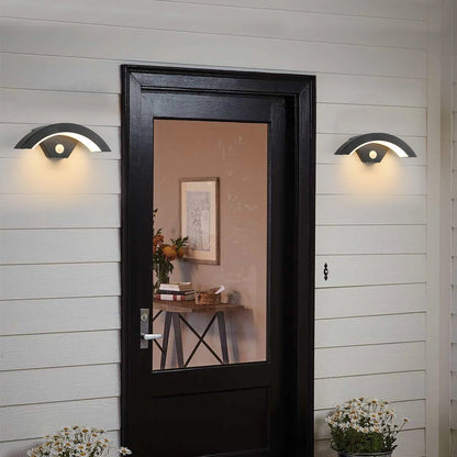 Curved Frame Motion Sensor Wall Lamp