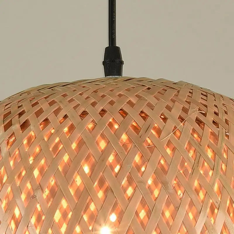 Bamboo Pendant Light Handwoven Rattan Hanging Lamp