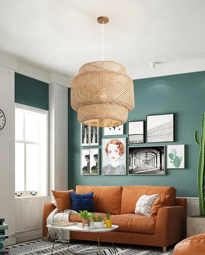 Bamboo Pendant Light Handwoven Hanging Lamp