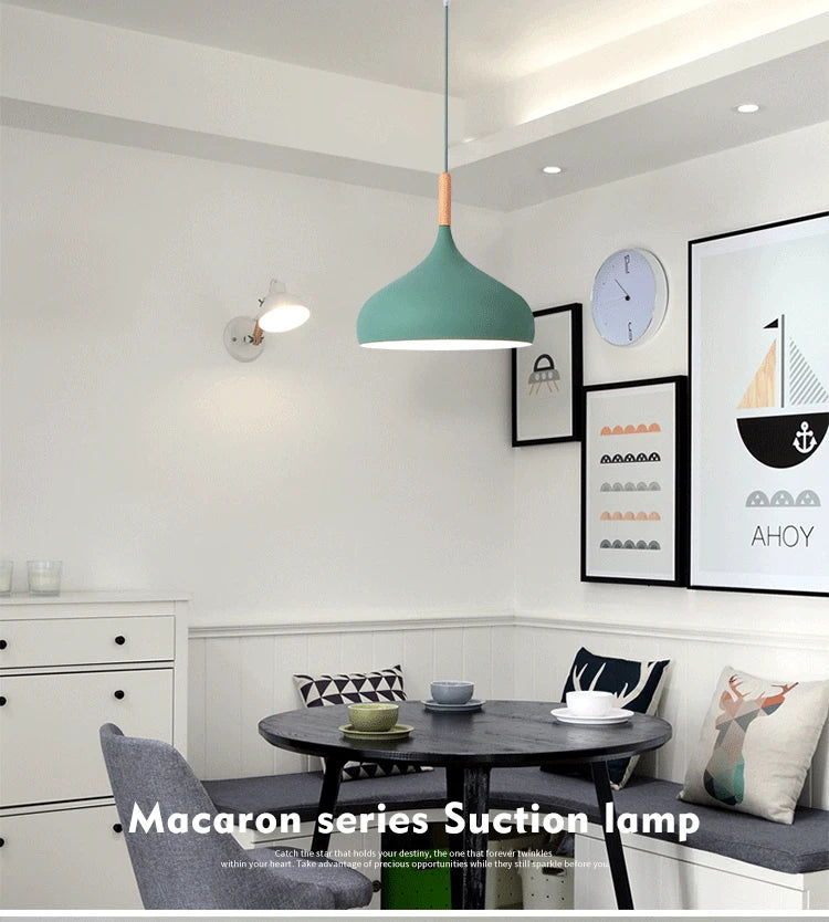 Modern Macaron Pendant Light LED Hanging Lamp