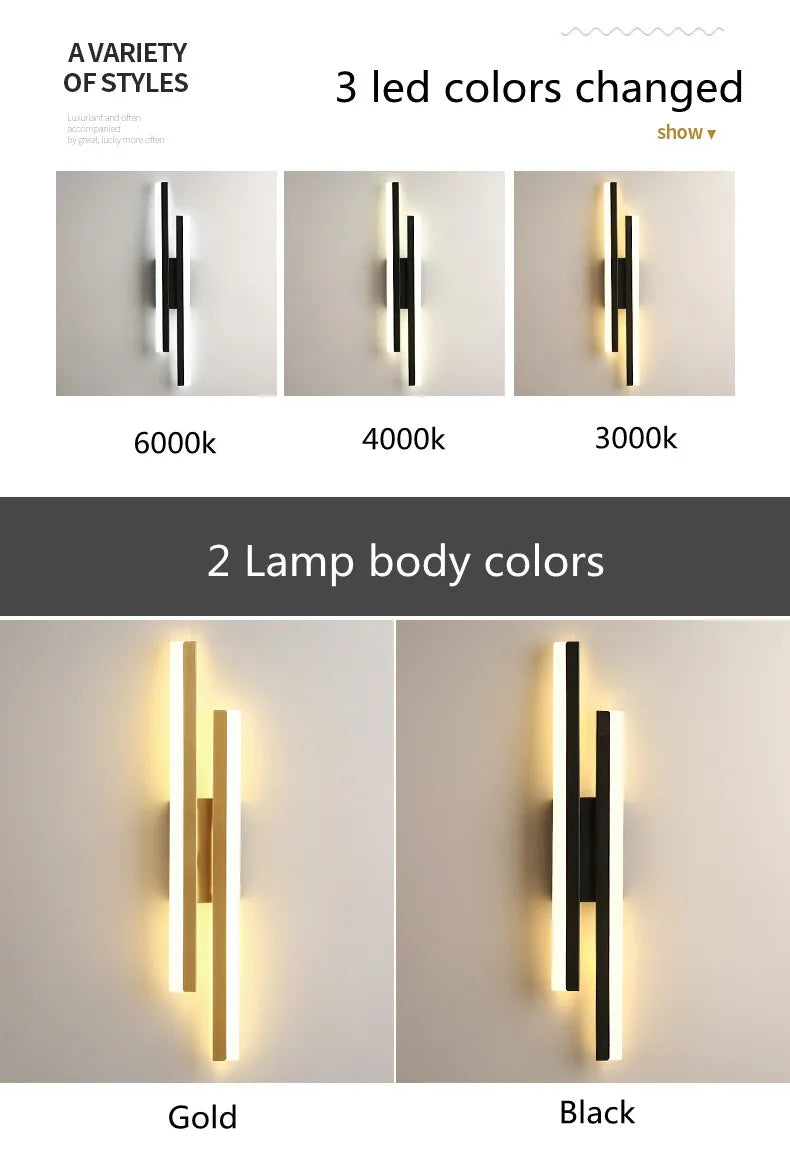 LED Wall Sconce Lighting Dimmable Acrylic Wall Lamp