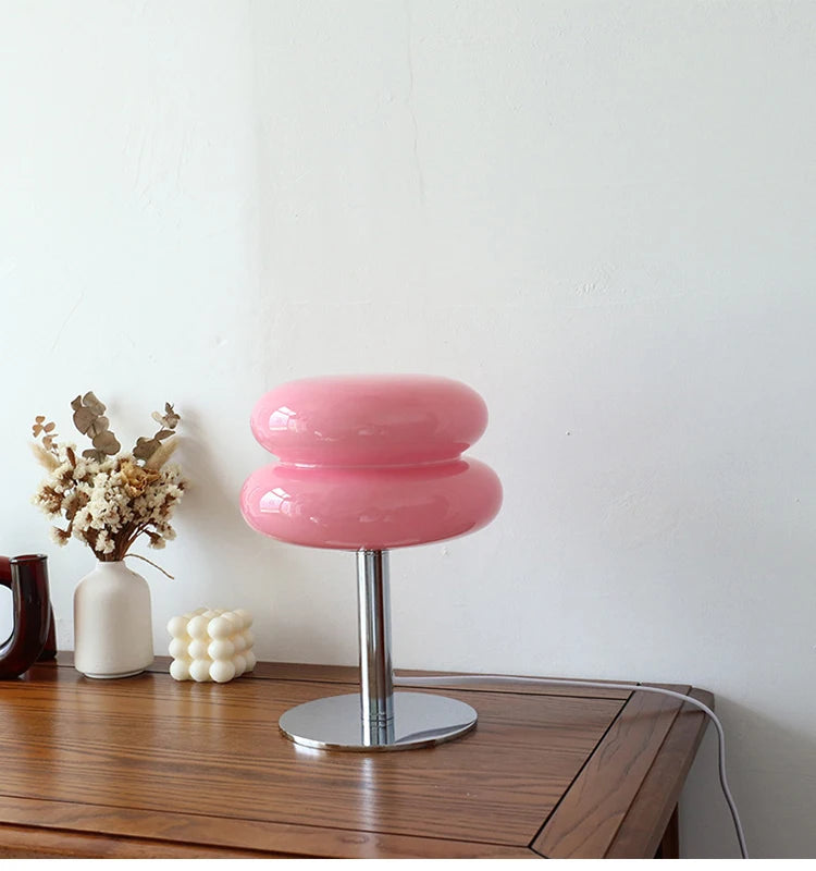 Glass Table Lamp Macaron LED Bedside Light