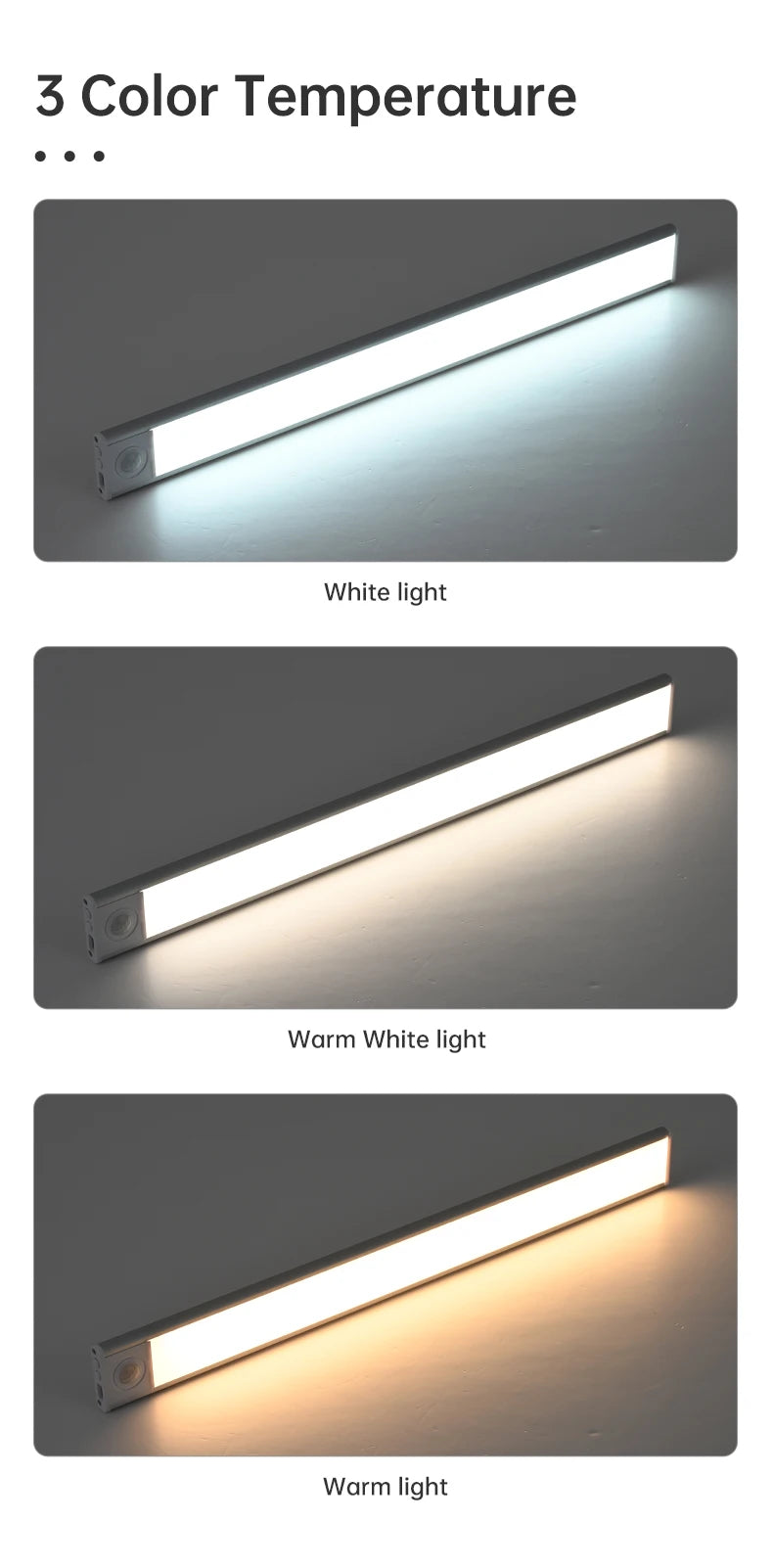 LED Motion Sensor Light USB Rechargeable Under Cabinet Light