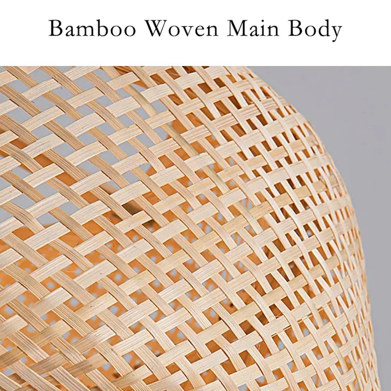 Bamboo Pendant Light Handwoven Hanging Lamp