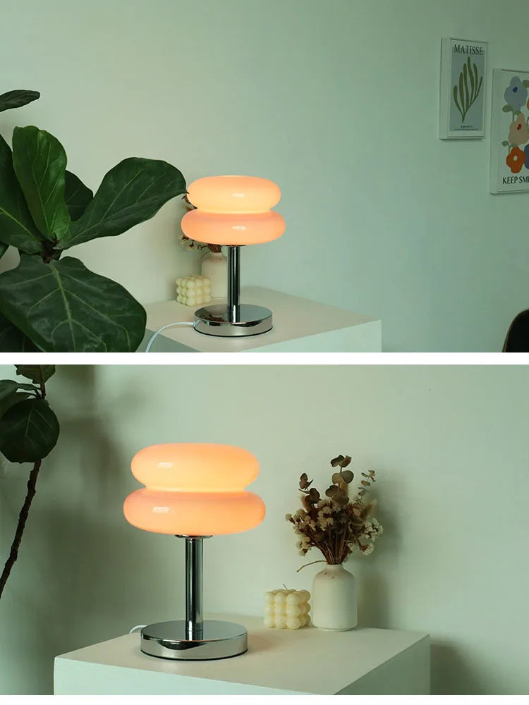 Glass Table Lamp Macaron LED Bedside Light