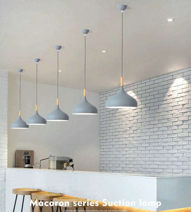 Modern Macaron Pendant Light LED Hanging Lamp