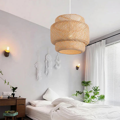 Bamboo Pendant Light Handwoven Hanging Lamp