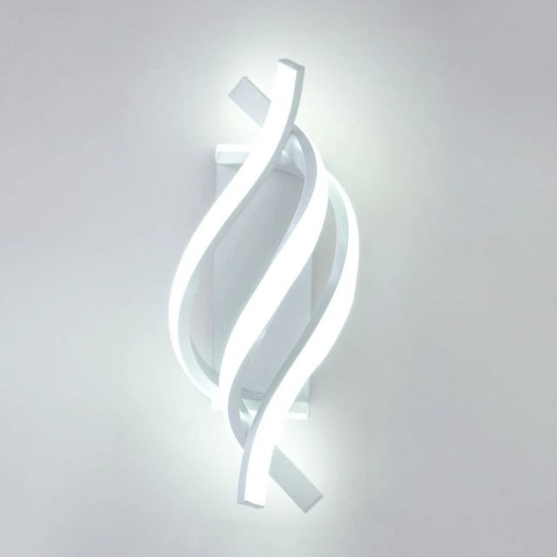 Curved Spiral Design LED Wall Lamp