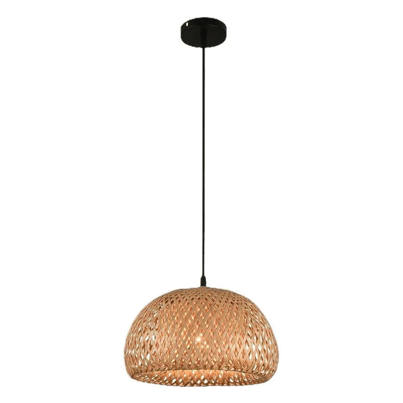 Bamboo Pendant Light Handwoven Rattan Hanging Lamp