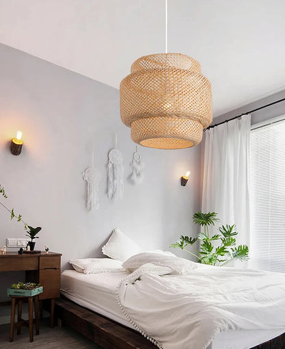 Bamboo Pendant Light Handwoven Hanging Lamp