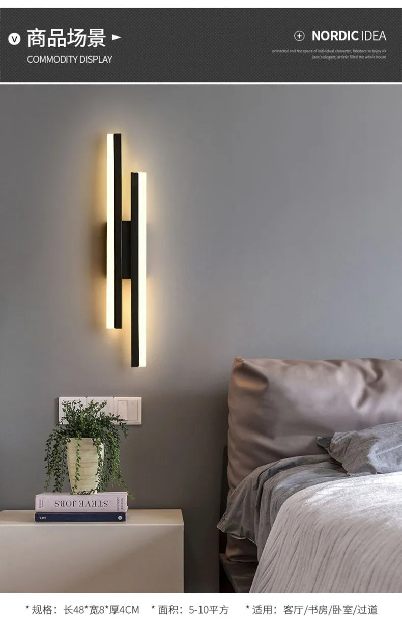 LED Wall Sconce Lighting Dimmable Acrylic Wall Lamp