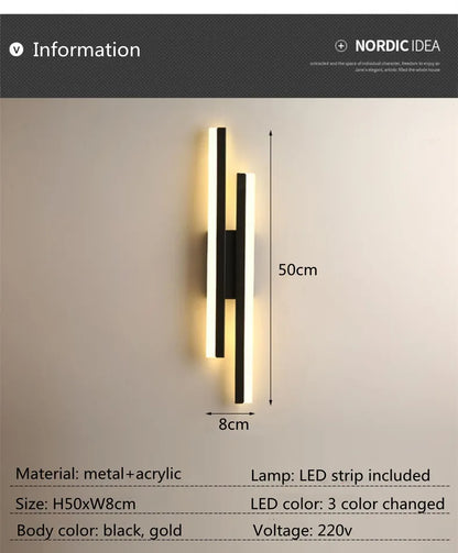 LED Wall Sconce Lighting Dimmable Acrylic Wall Lamp