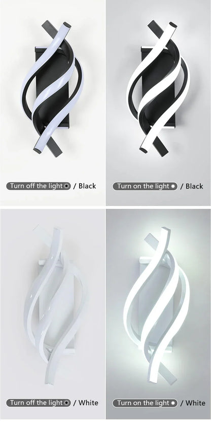 Curved Spiral Design LED Wall Lamp