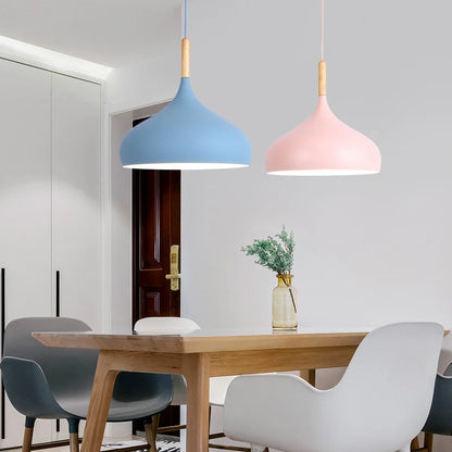 Modern Macaron Pendant Light LED Hanging Lamp