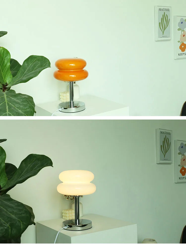 Glass Table Lamp Macaron LED Bedside Light