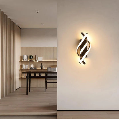 Curved Spiral Design LED Wall Lamp