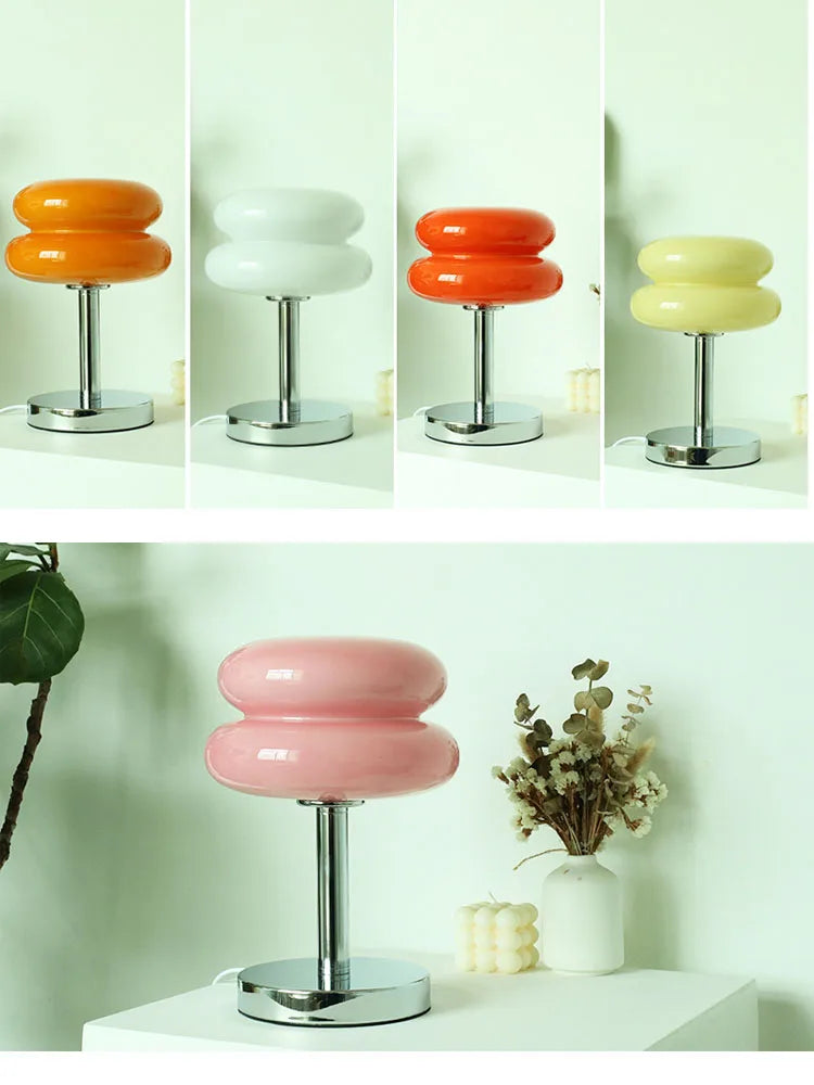 Glass Table Lamp Macaron LED Bedside Light