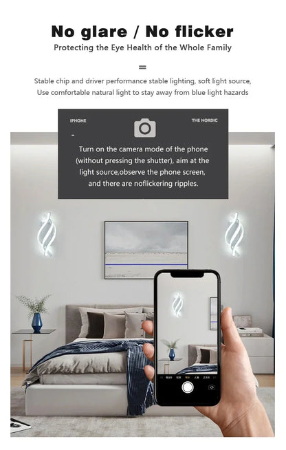 Curved Spiral Design LED Wall Lamp