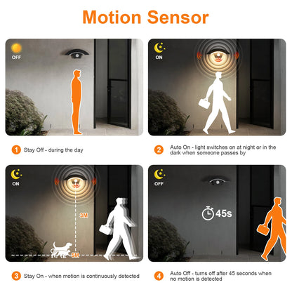 Curved Frame Motion Sensor Wall Lamp