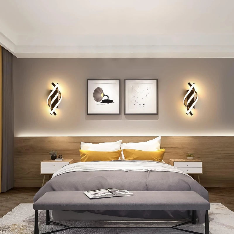 Curved Spiral Design LED Wall Lamp