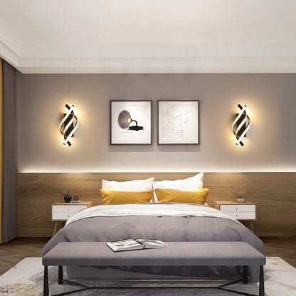Curved Spiral Design LED Wall Lamp