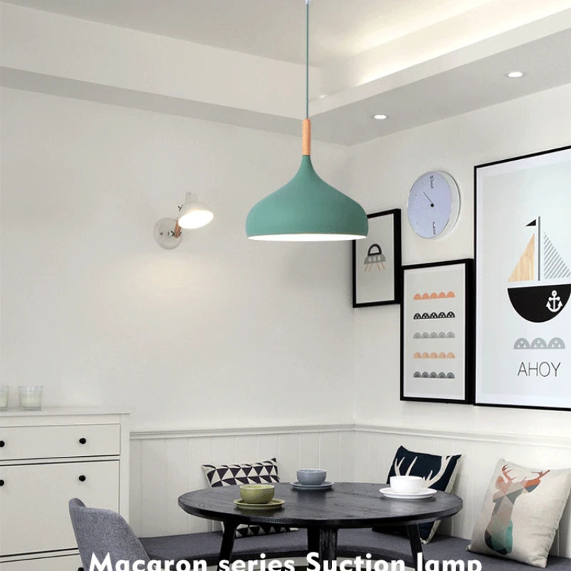 Modern Macaron Pendant Light LED Hanging Lamp