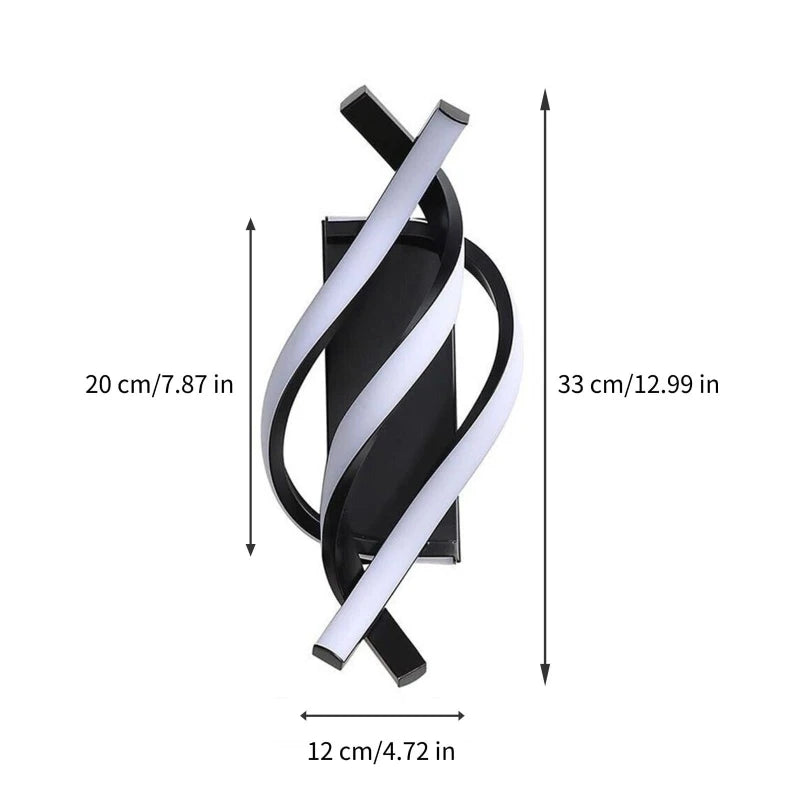Curved Spiral Design LED Wall Lamp