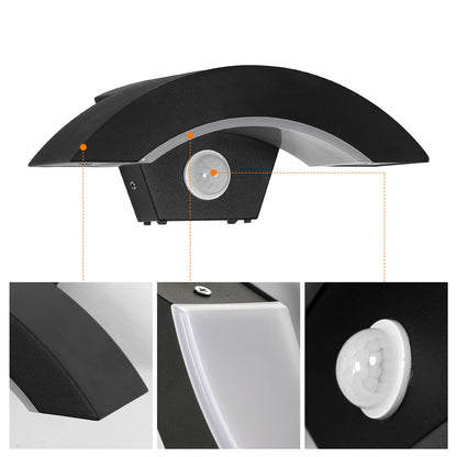 Curved Frame Motion Sensor Wall Lamp