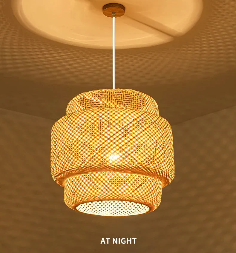 Bamboo Pendant Light Handwoven Hanging Lamp