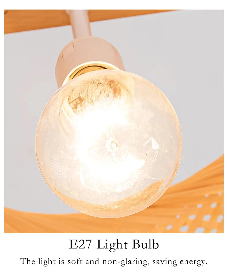 Bamboo Pendant Light Handwoven Hanging Lamp