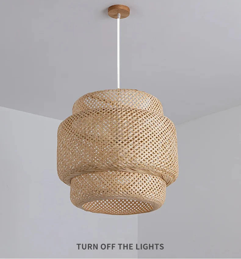Bamboo Pendant Light Handwoven Hanging Lamp