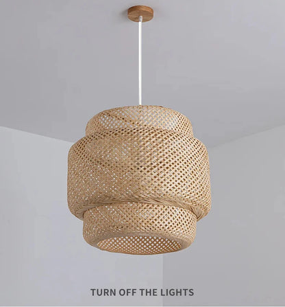 Bamboo Pendant Light Handwoven Hanging Lamp