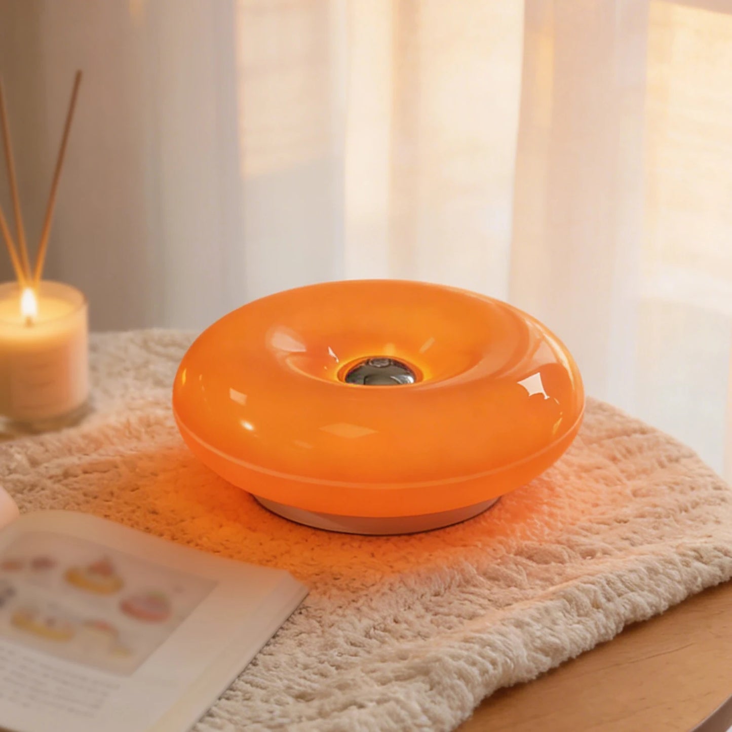 LED Table Lamp Donut Shape Dimmable Night Light