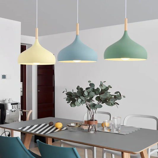 Modern Macaron Pendant Light LED Hanging Lamp