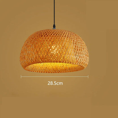 Bamboo Pendant Light Handwoven Rattan Hanging Lamp