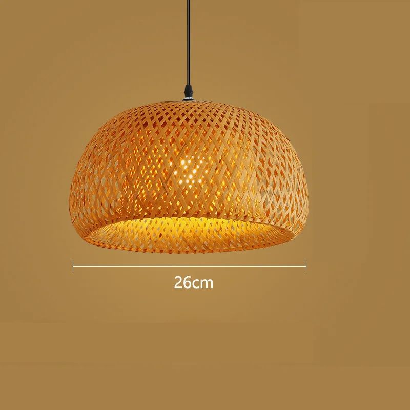 Bamboo Pendant Light Handwoven Rattan Hanging Lamp
