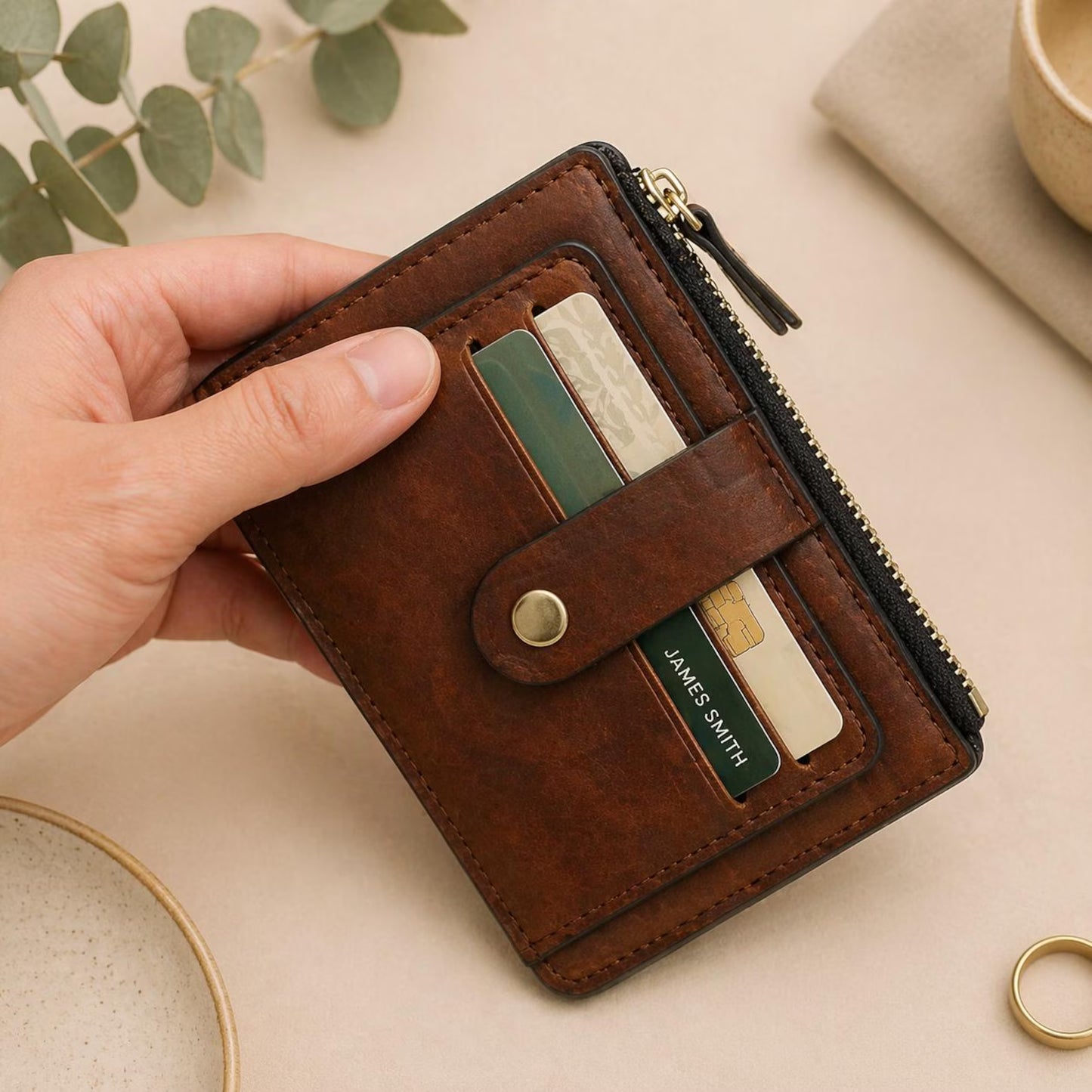 Slim Leather Card Holder Wallet